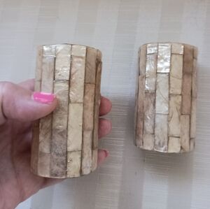 Mother of pearl salt and pepper shakers